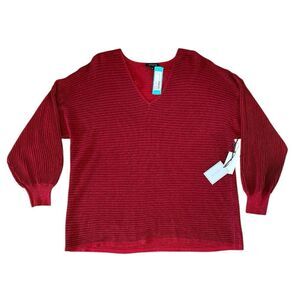 1. State Blouson Sleeve Sweater with red metallic threads from Stitch Fix